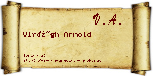 Virágh Arnold névjegykártya