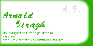 arnold viragh business card